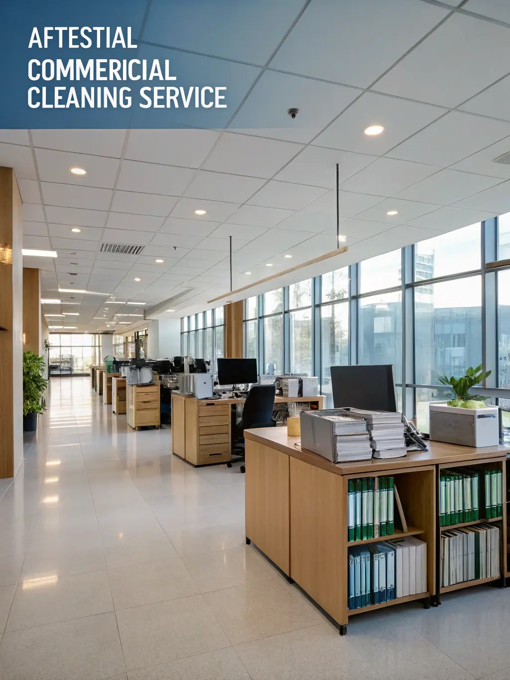 A before-and-after shot of a commercial space, demonstrating the transformative cleaning power of Avessdo's services.